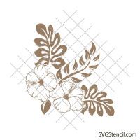 Hibiscus tropical svg | Aloha flowers svg