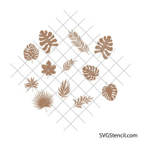 Palm leaf stencil svg | Monstera leaf svg