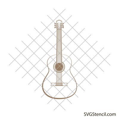 Acoustic guitar svg | Guitar outline svg