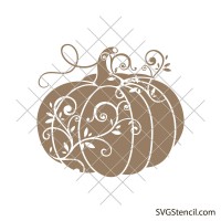 Pumpkin fall svg | Floral pumpkin svg