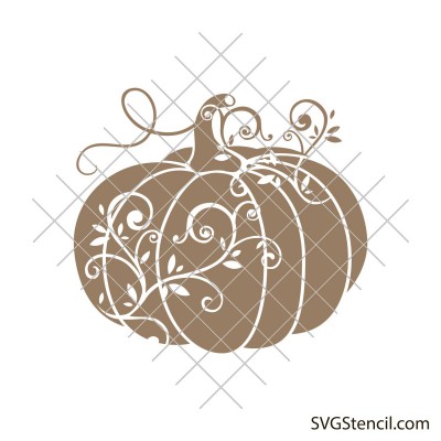 Pumpkin fall svg | Floral pumpkin svg