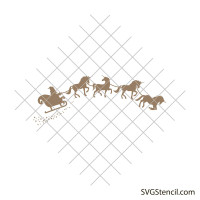 Santa sleigh with Christmas unicorn svg