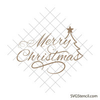 Merry Christmas svg | Half tree svg