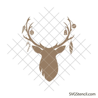 Christmas deer skull svg | Christmas animal svg