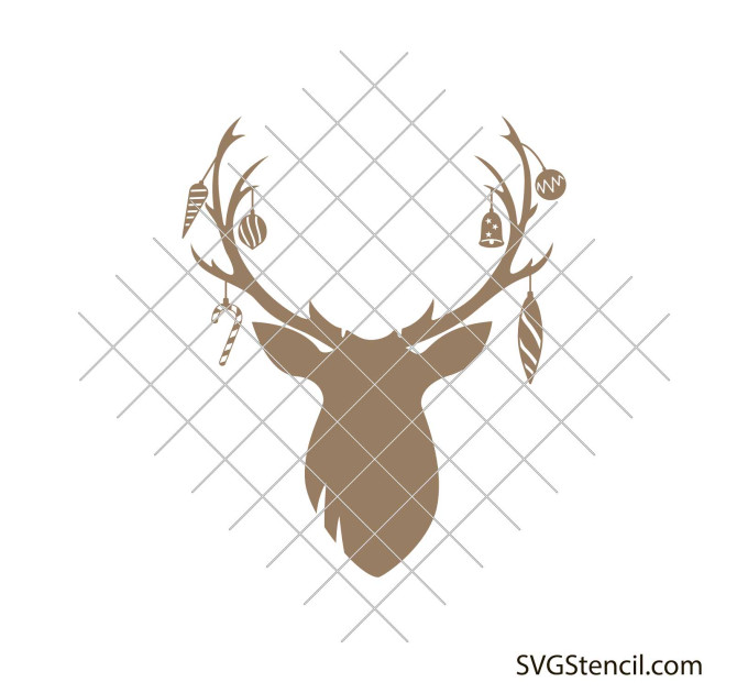 Christmas deer skull svg | Christmas animal svg