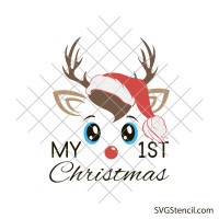 Baby's first Christmas ornament svg
