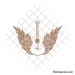 Angel wing and guitar svg design