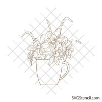 Narcissus in a vase svg | Daffodil svg
