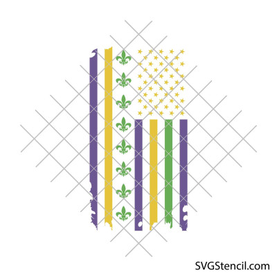 Mardi Gras flag svg | Sublimation design