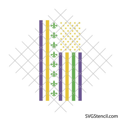 Mardi Gras flag svg | Sublimation design