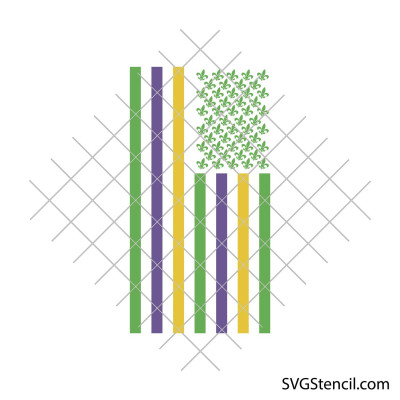 Mardi Gras flag svg | Sublimation design