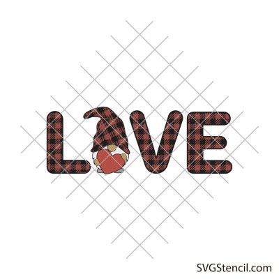 Valentines day gnome svg | Transparent design