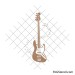 Bass guitar and music notes svg stencil