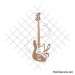 Electric guitar and music notes svg image