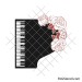 Piano keyboard with flowers svg