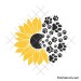 Sunflower petals with dog paws svg