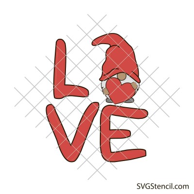Love gnome svg | Valentines Day png