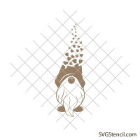 Valentine gnome svg | Gnome outline svg