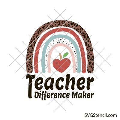 Teacher rainbow svg | Teacher ornament svg