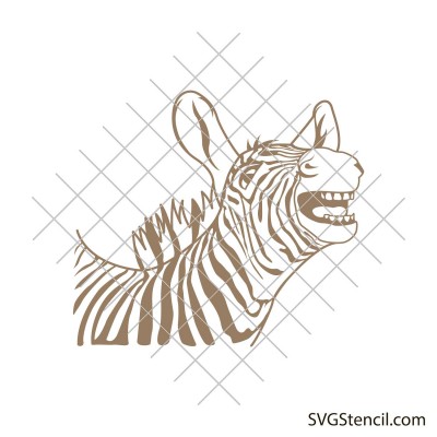 Zebra svg | Head peeking svg