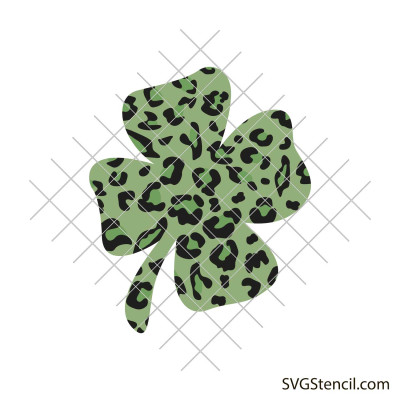 Leopard shamrock svg | 4 leaf clover svg