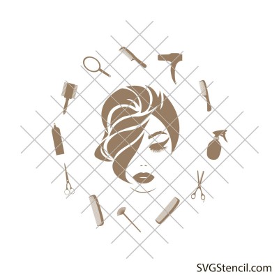 Hair stylist tools svg | Beautician svg
