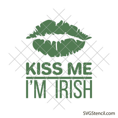 Kiss me, i'm irish svg | Patrick's Day lips svg