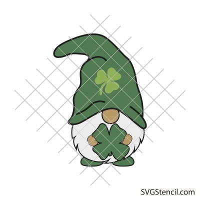 St. Patricks Day gnome svg |Gnome and shamrock svg