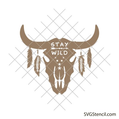 Stay wild svg | Cow skull svg