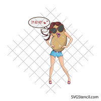 Potato girl png, svg | Funny shirt design