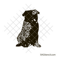 Pug svg | Pug floral mandala svg