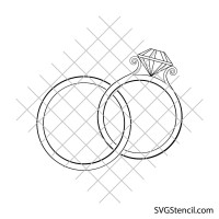 Interlocking wedding rings svg | Diamond ring svg