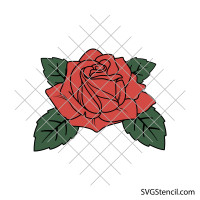 Layered rose svg | Rose outline svg