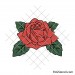 Layered red rose with leaves svg