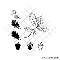 Oak leaf svg | Acorn svg