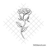 Rose with stem svg | Rose mandala svg