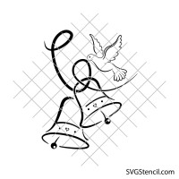 Bells and dove svg | Simple bells svg