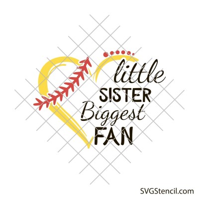 Little sister biggest fan svg | Baseball shirt svg