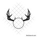 Circle antlers monogram svg