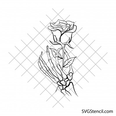 Hands holding rose svg | Rose with stem svg