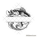 Fish monogram svg | Fishing dad svg