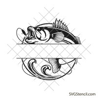 Fish monogram svg | Fishing dad svg