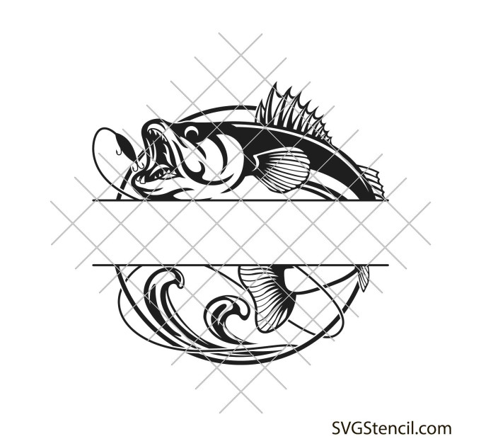 Fish monogram svg | Fishing dad svg