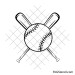 Baseball bats and ball svg stencil