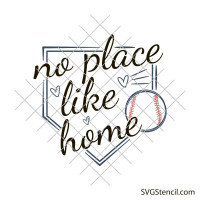 No place like home baseball svg | Baseball quote svg