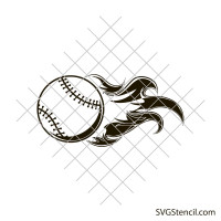 Baseball with flames svg | Flaming baseball svg