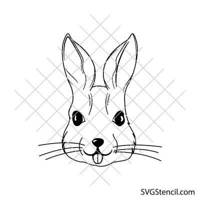 Bunny face with glasses svg