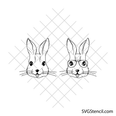 Bunny face with glasses svg Bunny face with glasses svg