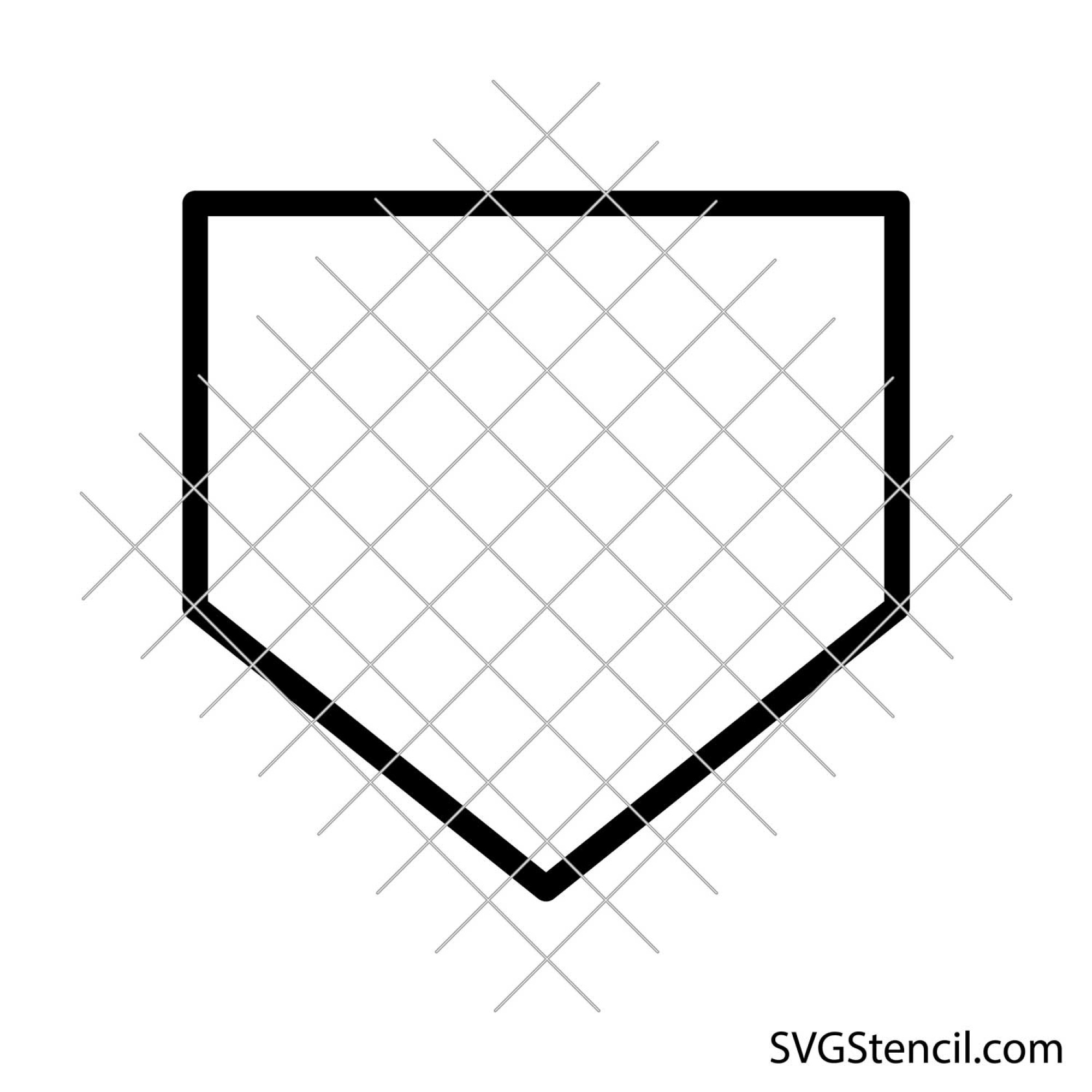 Free softball home plate svg | Baseball stencil - SVGStencil