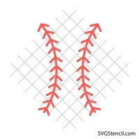 Free baseball laces svg | Curved baseball stitches svg